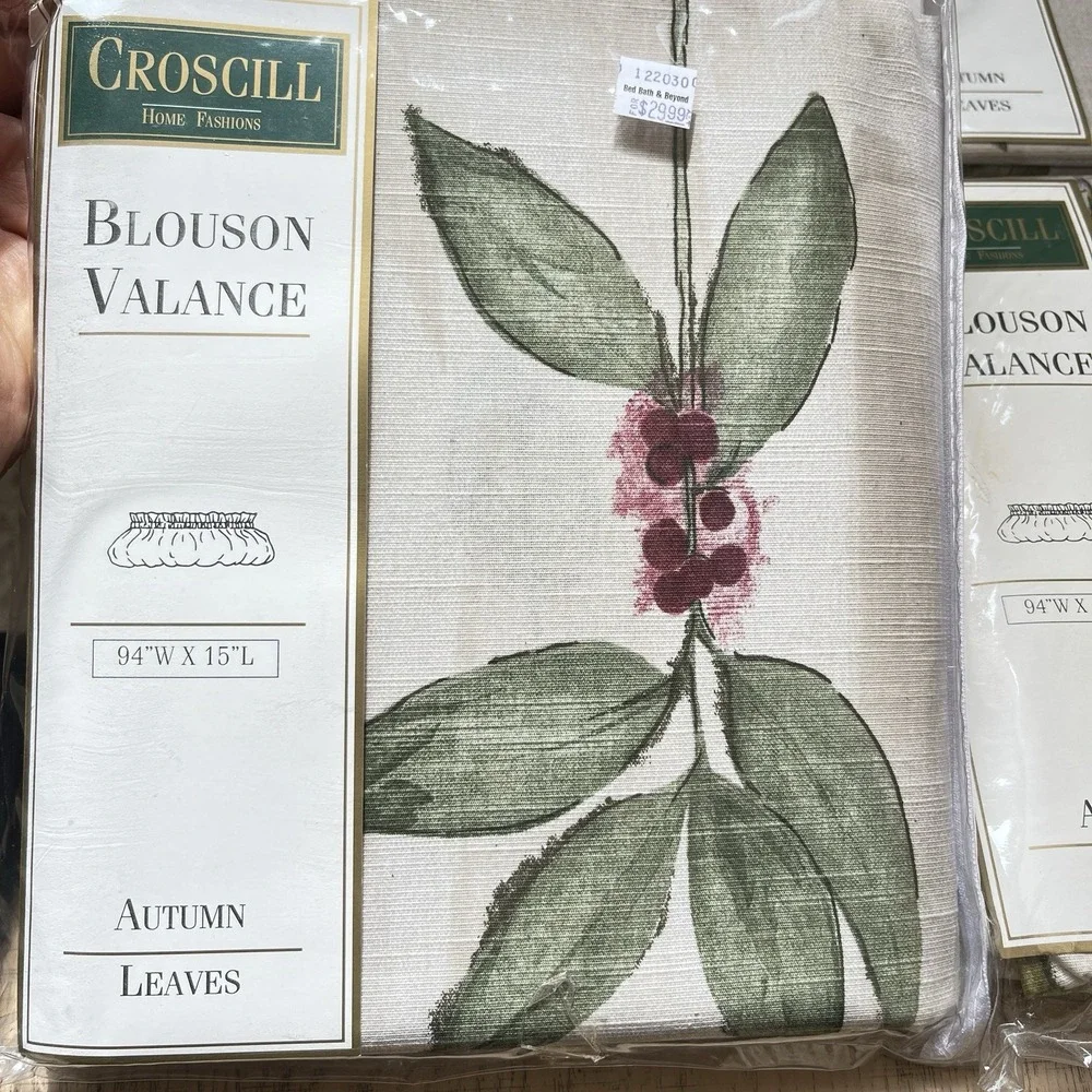 Lot of 4 Croscill Autumn Leaves 5741 Blouson Valance Vintage NOS 94 X 15